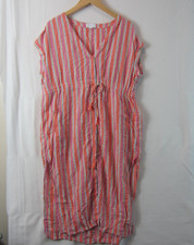 gap women's dress striped dress pink xs