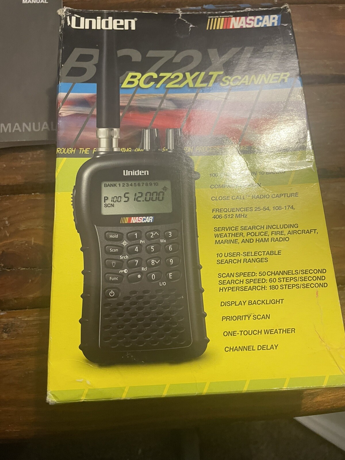 Uniden BC72XLT NASCAR Racing Scanner 100 Channel with Manual, Charger