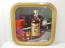 VINTAGE KING GEORGE IV OLD SCOTCH WHISKY ADVERTISING BAR HOTEL WILLOW MADE TRAY