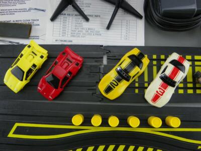 TYCO 1992 HO Scale LAMBORGHINI CHALLENGE Corvette Slot Car Race