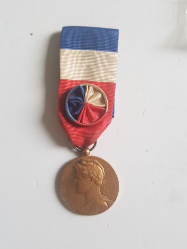 medaille du Travail en Argent vermeil avec rosette Attribué en 1951 14 Grammes
