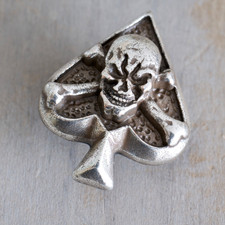 Concho Pik Totenkopf Screw Back 24mm Schraubbefestigung Finish Silber Antik