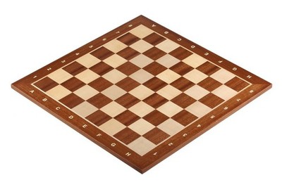 Professionell Turnier Schachbrett mit Notation Intarsie Mahagoni 48 x 48cm