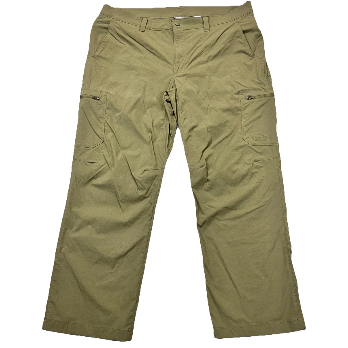 Pantalon Cargo Convertible L.L. Bean Homme – Zip Off, Nylon, Taille XL/kaki