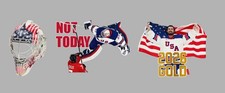 41-02 USA HOCKEY GOLD 2026 Hellebuyck UV DTF Sticker Decal SET Olympics