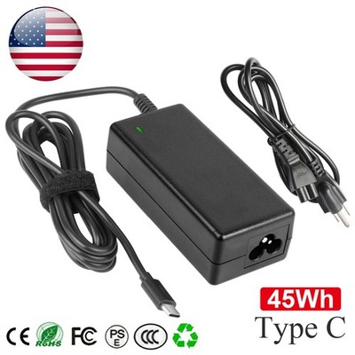 45W USB-C Charger For Lenovo ThinkPad T480 T580s T490 T495s Power Supply Cord US