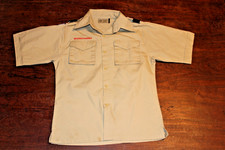 Boy Scouts of America BSA Youth Shirt Tan Large Plain No Patches Short Sleeve