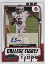 2021 Panini Contenders Draft Picks College Ticket Baron Browning #215 Auto 00jz