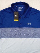 Under Armour The Playoff Polo Men  s XXL Blue / Lt Blue / BlueWhite New