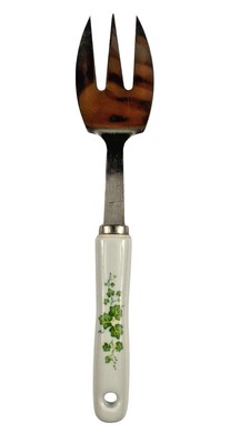 Corelle Coordinates Stainless Serving Fork - White Ceramic Handles - Ivy - 11 