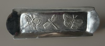 Vintage Aluminum Butterfly Dragonfly Trinket Dish/Decorative Tray 16  X 6  X 1 