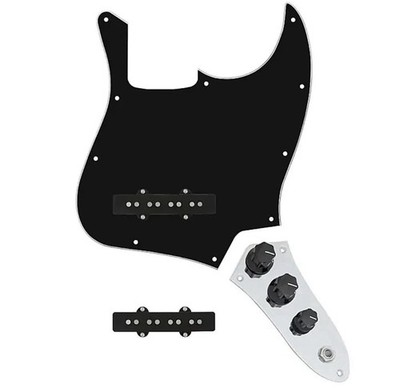 920D Custom Jazz Bass Groove Loaded Pickguard Standard Control Plate - Black