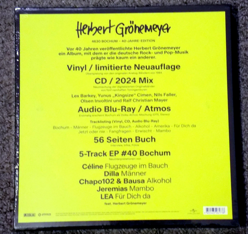 Herbert Grönemeyer- Fanbox 40 Jahre - Vinyl - 4630 Bochum - original verpackt - Bild 2 von 3