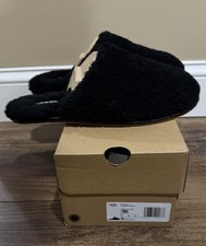 NIB Womens UGG Size 10 Pearle Curled Slipper Slide BLK Black