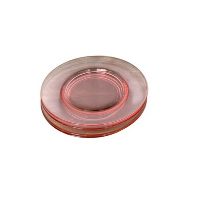 Vintage Pink Depression Glass Salad Plates Set of 4 Round Rose Glassware 8 inch