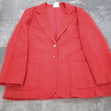 Vintage Wool Blend Blazer Jacket Womens Size 15/16 Red JBR Gold Buttons