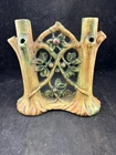 ANTIQUE WELLER AMERICAN WOODCRAFT DOUBLE BUD VASE 1920s