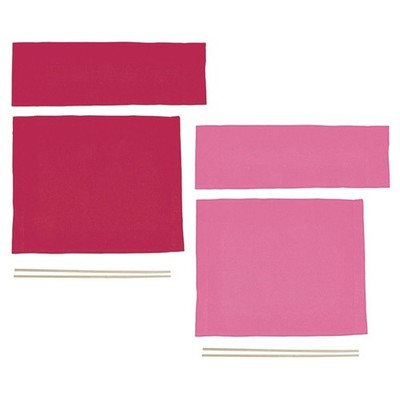 1 Set Regiestuhlbezüge rosa und rosarot Canvas einfache Montage