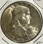 1951-S Franklin Half Dollar - 90% Silver Coin - (29-2)