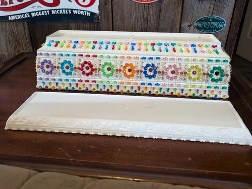 Vintage Blow Mold Decorated For Making Patio Bar Deck Camping Swag Lamp 18" Lgth