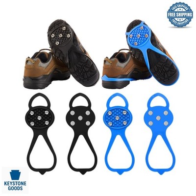 Unisex Ice Traction Grippers   2 Pairs Non-Slip Spikes for Snow & Ice