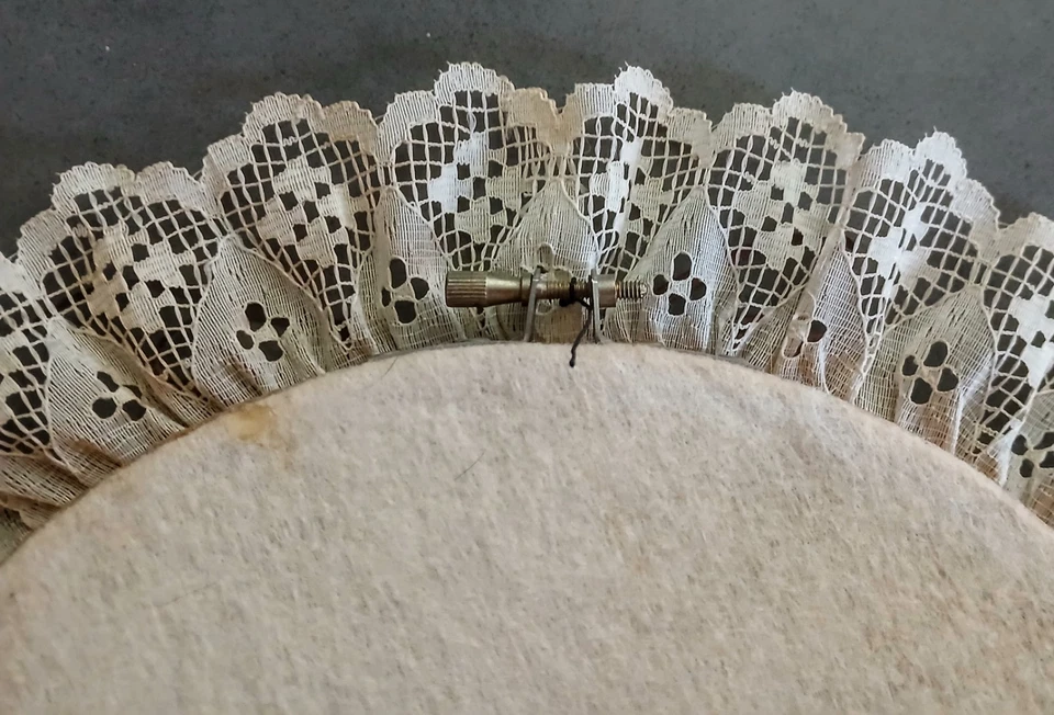 Aro bordado concha marina vintage acolchado hecho a mano tela colgante decoración de pared 12" Foto 3 de 4