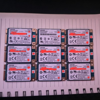 Toshiba 256GB mSATA SSD THNSNJ256GMCY+T 1.8  50.8mm - LOT OF 9 MIXED