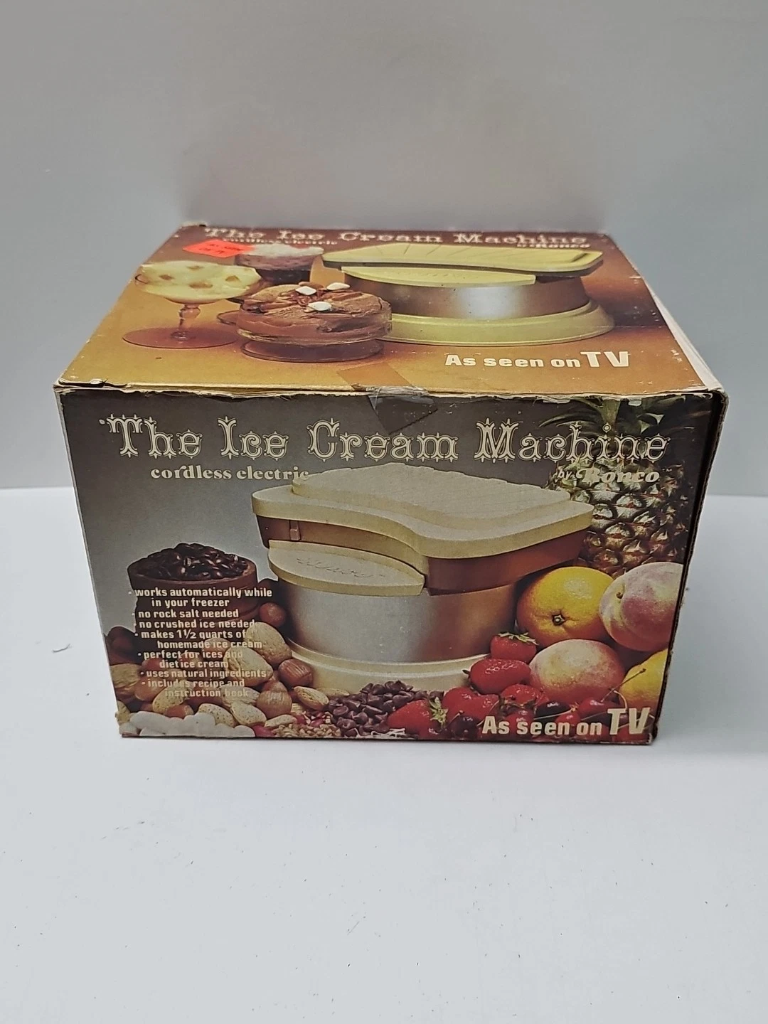 Antique Vintage The Ice Cream Machine Ronco 1974 with Original Box collectible