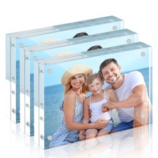 Acrylic Picture Frames 5x7, 3 Pack Magnetic 5x7 Picture Frame, Double Sided C...