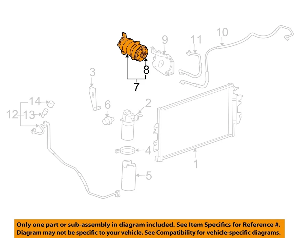 Compressor CA 6.0L automático RWD 159" OEM 17 21 Chevrolet Express 3500 - Imagem 3 de 4