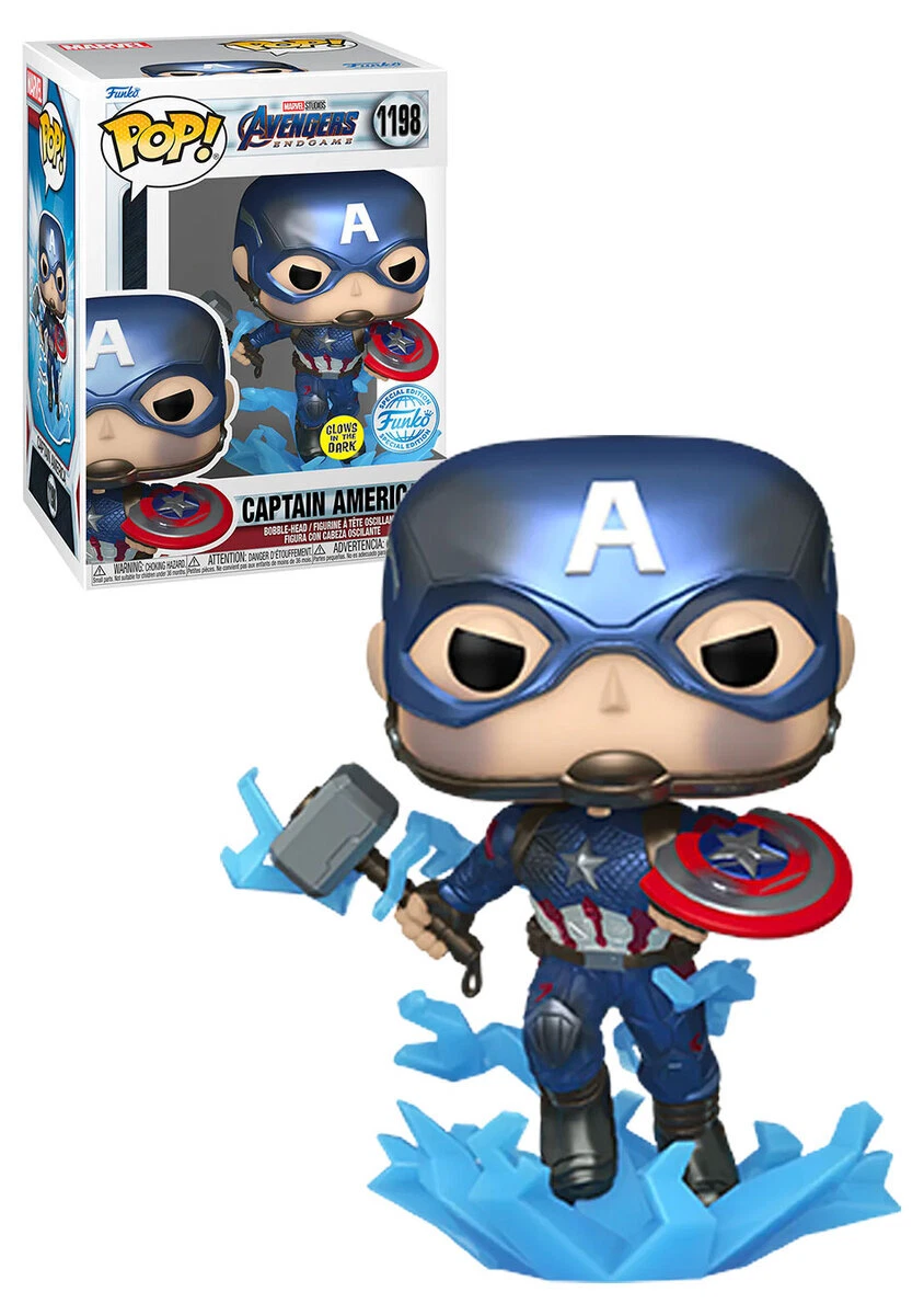 Funko POP! Marvel Avengers Endgame #1198 Captain America (Metallic - Glows)  New