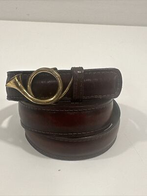 Trafalgar Vintage Womens Brown leather Brass Bugle Buckle  display picture 1