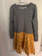 Tea Collection Girls Striped & Floral Dress Size 10 Excellent Used Condition!