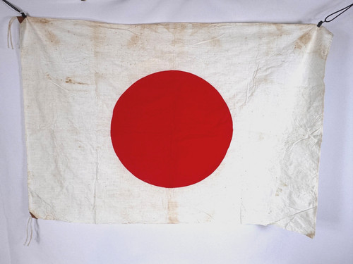 JAPANESE NATIONAL FLAG W/ BOX & FINIAL – COMPLETE ORIGINAL SET