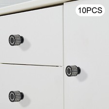 Lot of 10 Black Cabinet Knobs Drawer Kitchen Dresser Furniture Door Handle Pulls