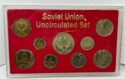 1988-89Soviet Union Uncirculated 9pc Set    Environmental Damage on some