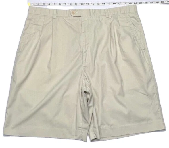 Шорты мужские Bobby Jones (40) внутренний шов 9 дюймов хаки плиссированные карманы для гольфа саржа - Изображение 4 из 4