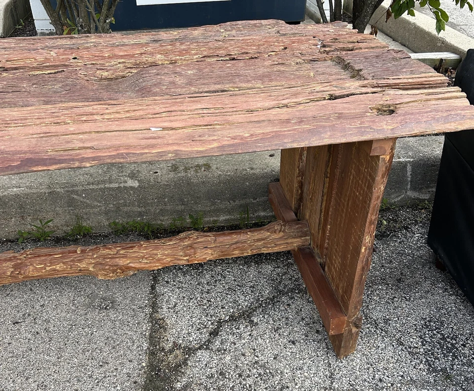 "Mesa rústica de exterior Driftwood 71"" X 31""" Foto 4 de 4