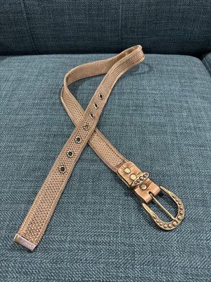 Gold Studded Belt Vintage Sand Castle USA Gold Color Metal  display picture 2