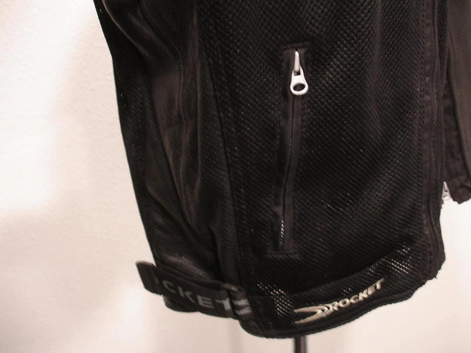 Men S Joe Rocket Ballistic Mesh Black Leather Velocity Motorcycle Touring Jacket - Image 4 of 4