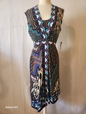 Nine West Women’s Geometric Multi Color Sleeveless Dress Size 8