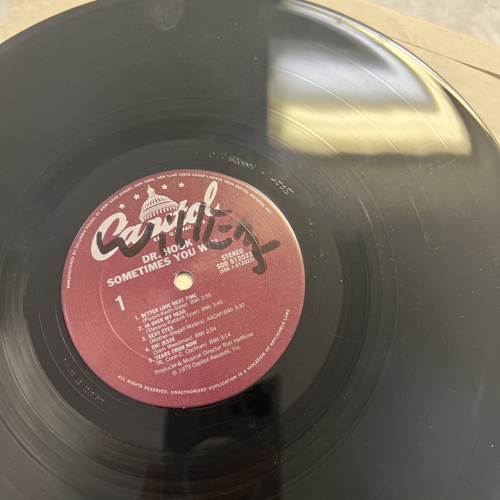 DR. HOOK "Sometimes You Win" LP 1979 Capitol SOO 512023 [CRC Edition] EX / VG