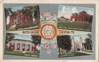  Postcard Bates College Lewiston ME 