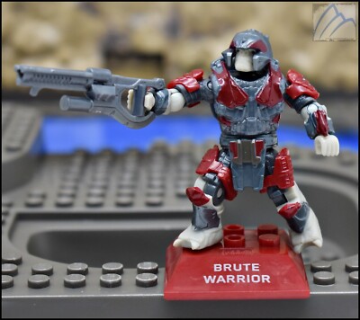 HALO MEGA CONSTRUX RED GRAY COVENANT BANISHED BRUTE WARRIOR MINI FIGURE GNW38
