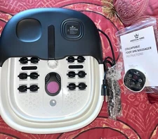 MEDICAL KING COLLAPSIBLE FOOT SPA MASSAGER  HEAT JETS BLACK & WHITE Model 7041