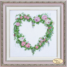 Bead Embroidery Kit Wreath Of Love DIY Beaded Stitching Needlepoint nv-503