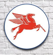 PEGASUS MOBIL GASOLINE 2FT GARAGE SIGN WALL PLAQUE GAS & OIL CAR PETROL STATION