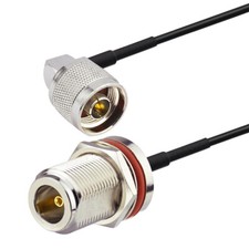 N-Type Male right angle to N Female bulkhead pigtail Coaxial cable RG174 15cm
