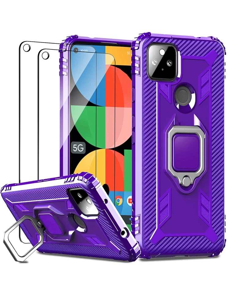 IMBZBK Diseñado para Google Pixel 5A 5G Estuche con Paquete de 2 Pantalla de Vidrio Templado Pr Foto 2 de 4