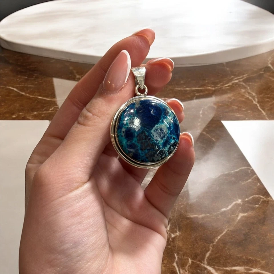 Ciondolo con Azzurrite in argento 925 - Immagine 3 di 3